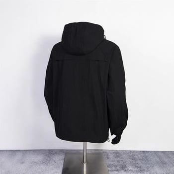 Αντιανεμικό μπουφάν με κουκούλα, χαλαρή εφαρμογή, 100% πολυεστέρας, ιαπωνικό ρετρό στυλ