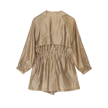 Μπουφάν Lyocell (Tencel) – φαρδιά γραμμή, μήκος μέτριο-μακρύ, κούμπωμα με κορδόνι, UPF30+