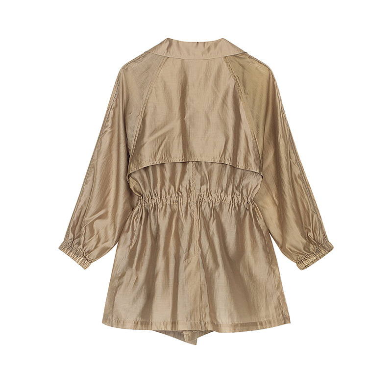 Μπουφάν Lyocell (Tencel) – φαρδιά γραμμή, μήκος μέτριο-μακρύ, κούμπωμα με κορδόνι, UPF30+