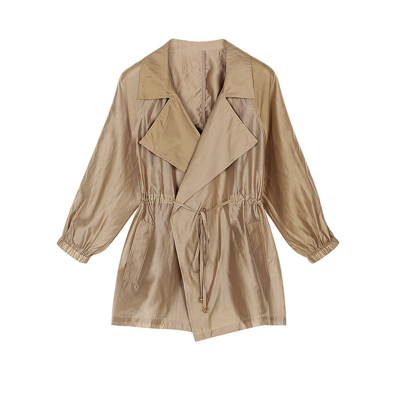 Μπουφάν Lyocell (Tencel) – φαρδιά γραμμή, μήκος μέτριο-μακρύ, κούμπωμα με κορδόνι, UPF30+