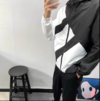 Unisex jakna s kapuljačom od Oxford tkanine - zaštita od sunca, slim fit