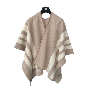 Ženski šal od najlona, warp-knit pletenje s motivom boja, srednja duljina, zadržava toplinu, Zima 2025