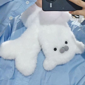 Шал за зима, мотив тюлен, дебел и кръстосан стил, пази топло, Зима 2025