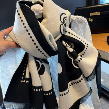 Șal-fular pentru femei, tricotat warp, imitație de cașmir, cald, patru sezoane, design original, stil extins