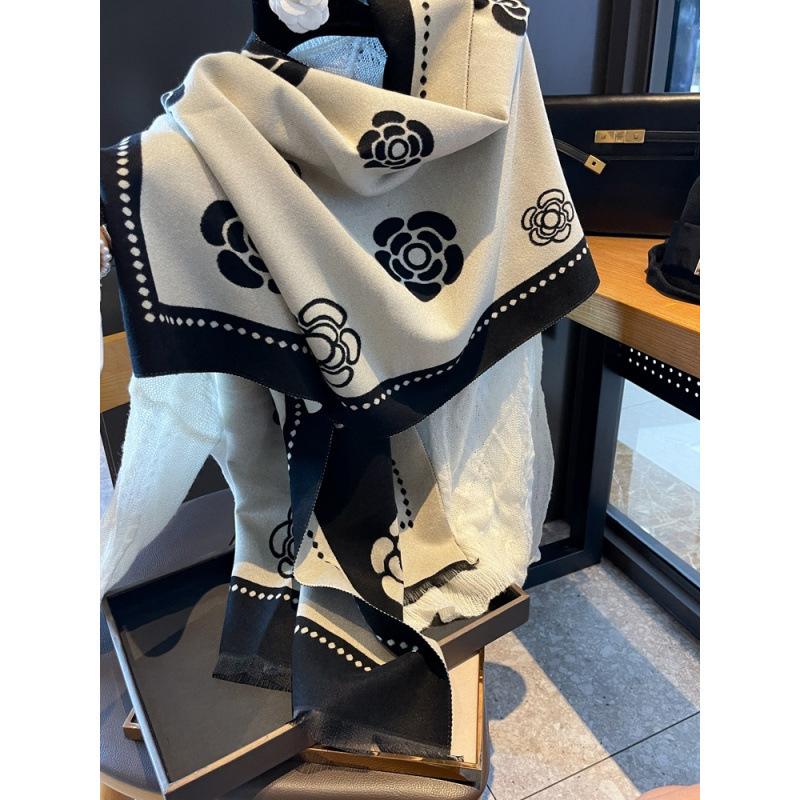 Șal-fular pentru femei, tricotat warp, imitație de cașmir, cald, patru sezoane, design original, stil extins
