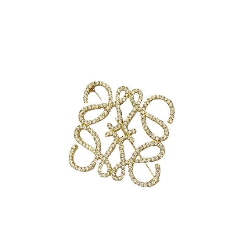 Rézből készült geometriai üreges brooch, elektroplating, dekoráció, friss és édes stílus