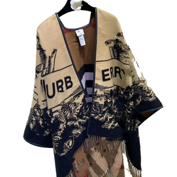 Unisex šal warp-knit s mrežastim uzorkom, mješavina materijala, zima