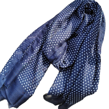 Kvadratni šal od pamuka i lana s točkastim uzorkom, vintage-literarni retro stil, proljeće 2025