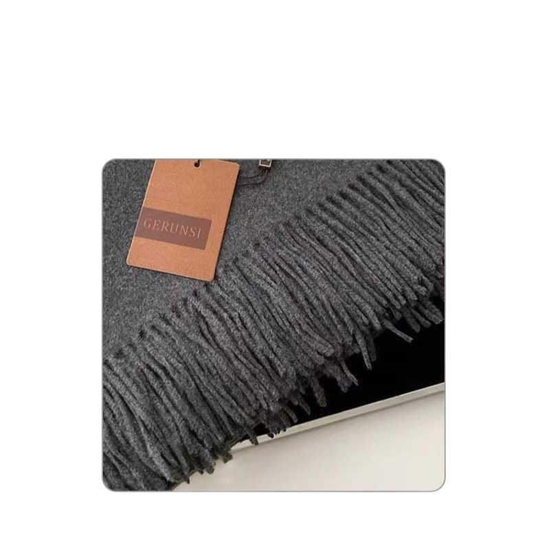 Sivi muški šal - jednostavno tkanje, plišani materijal, drži toplinu, zimski dodatak