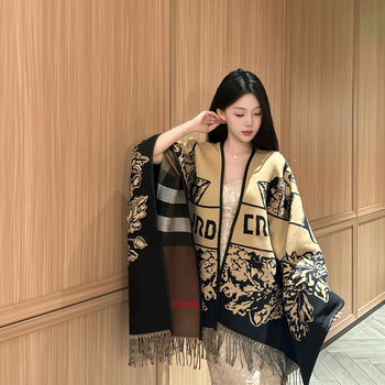 Kašmirski šal-pelerina, dvostruka vluna, korejski stil (Warp knitting; 71-80% kašmira; kašmir tkanina; Keep warm; Long length)