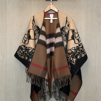 Kašmirski šal-pelerina, dvostruka vluna, korejski stil (Warp knitting; 71-80% kašmira; kašmir tkanina; Keep warm; Long length)