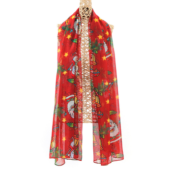 Шал Коледен с елени карикатури — марка 765; плоско тъкане; поддържа топло; цифров печат; полиестер