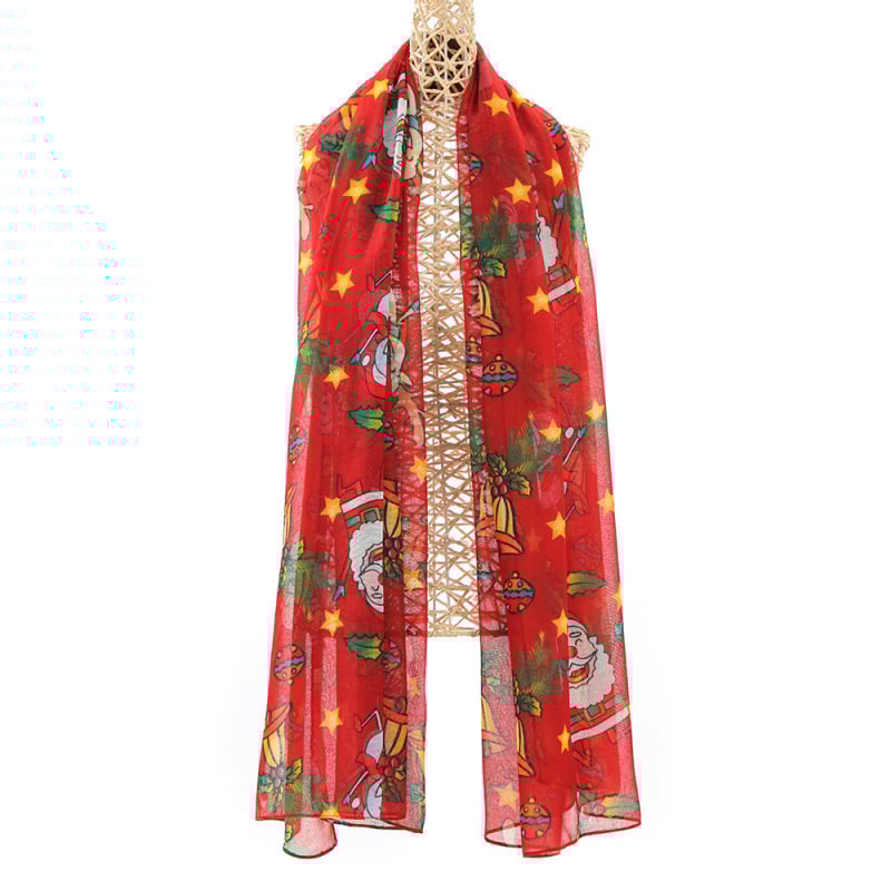 Шал Коледен с елени карикатури — марка 765; плоско тъкане; поддържа топло; цифров печат; полиестер