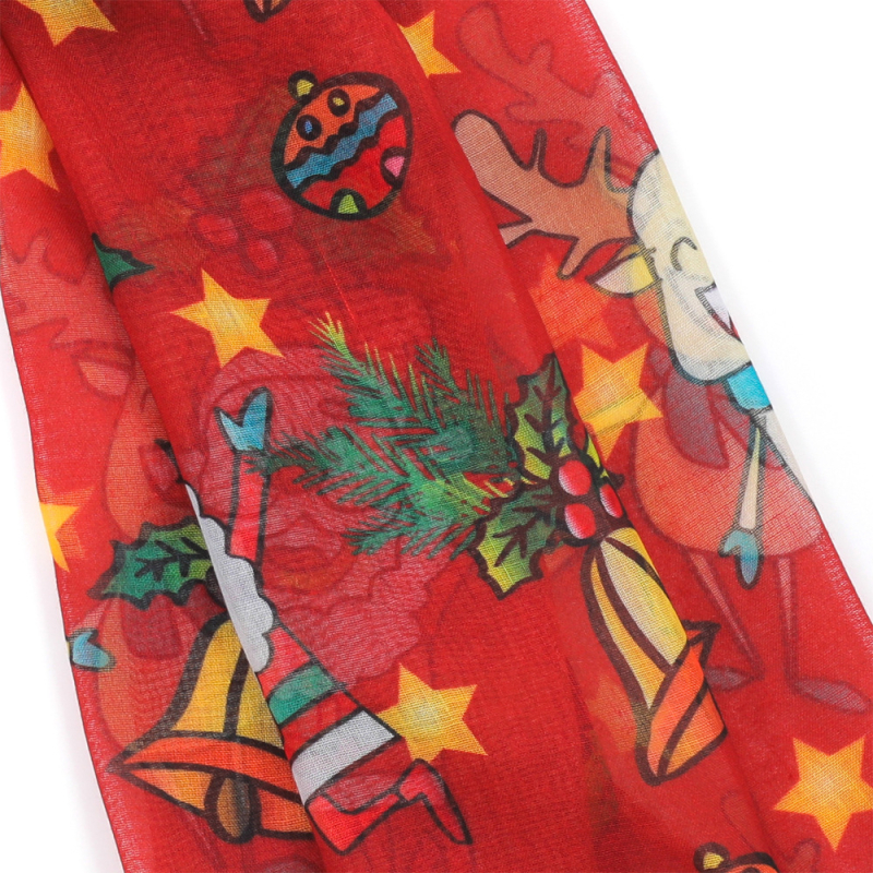 Шал Коледен с елени карикатури — марка 765; плоско тъкане; поддържа топло; цифров печат; полиестер