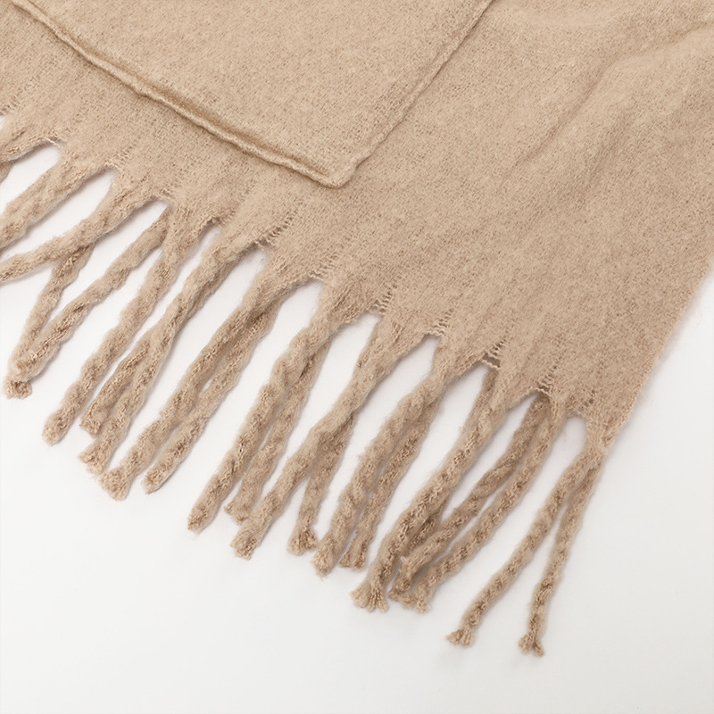 Šal od loop-yarn-a s twill pletenjem, topao unisex šal za sve sezone, Jie Chen, Jiangsu
