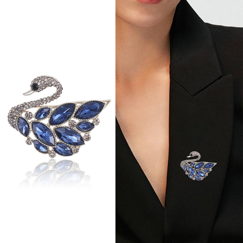 Broșă, din aliaj, în formă de animal, stil feminin, lux ușor, prelucrat cu diamant