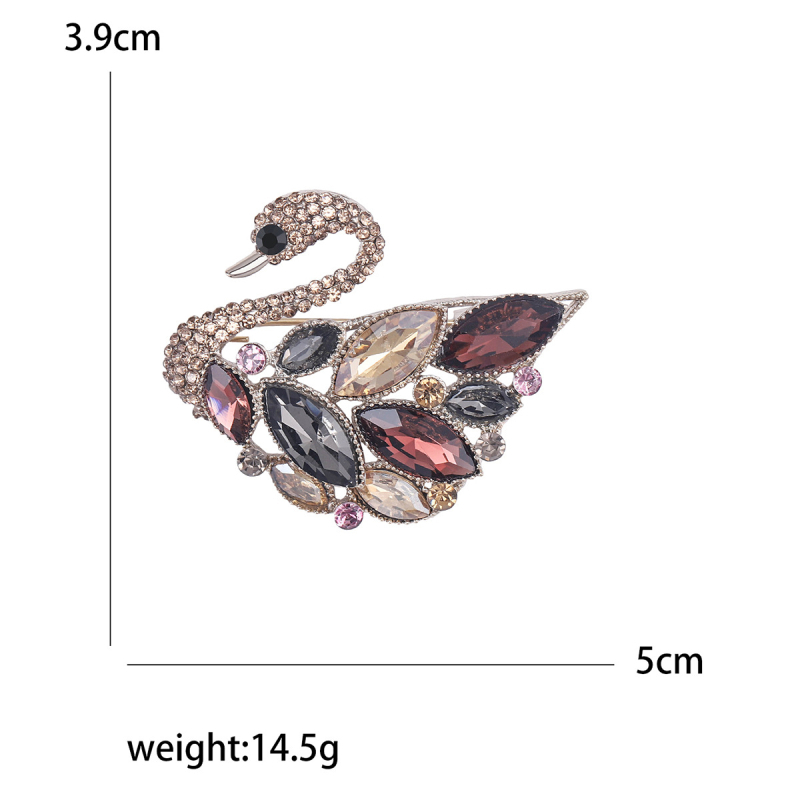 Broșă, din aliaj, în formă de animal, stil feminin, lux ușor, prelucrat cu diamant