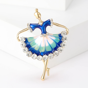 Broșă din aliaj pentru femei – finisaj diamantat, seria Drip Oil, MM-BR-1172