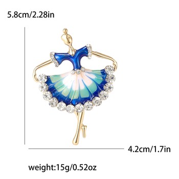 Broșă din aliaj pentru femei – finisaj diamantat, seria Drip Oil, MM-BR-1172