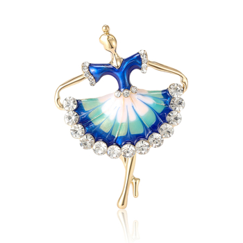 Broșă din aliaj pentru femei – finisaj diamantat, seria Drip Oil, MM-BR-1172