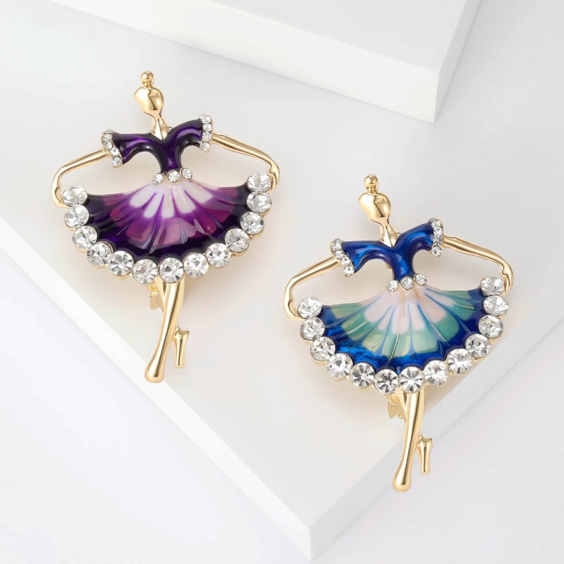 Broșă din aliaj pentru femei – finisaj diamantat, seria Drip Oil, MM-BR-1172