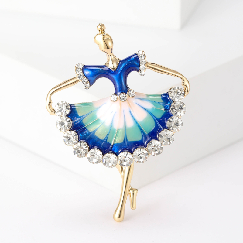 Broșă din aliaj pentru femei – finisaj diamantat, seria Drip Oil, MM-BR-1172