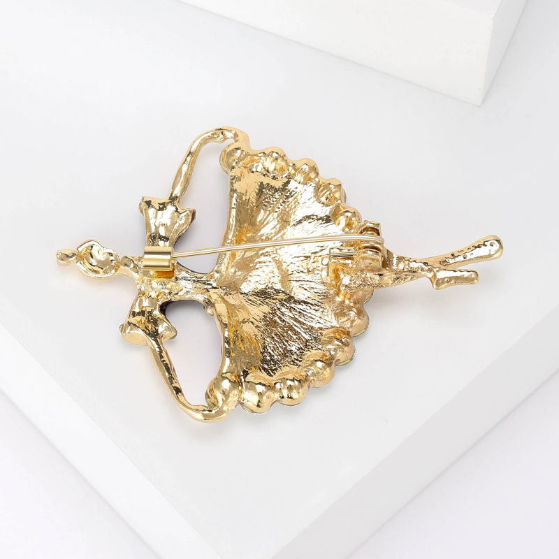 Broșă din aliaj pentru femei – finisaj diamantat, seria Drip Oil, MM-BR-1172