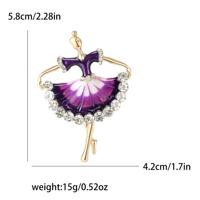 Broșă din aliaj pentru femei – finisaj diamantat, seria Drip Oil, MM-BR-1172