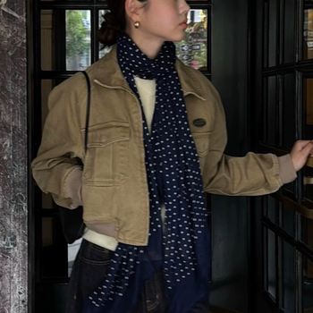 Šal od pamuka i lana s točkastim uzorkom, korejski stil, ravno tkanje, održava toplinu za jesenske dane