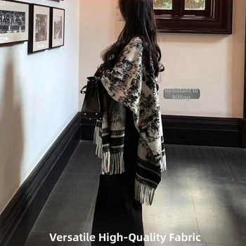 Női sál külső ruházat — selyem virág mintával, raktáron, 2025 téli kiadás, feldolgozás nélkül, tavaszra is alkalmas