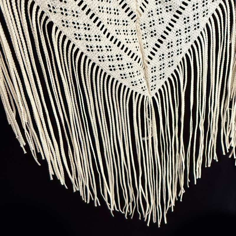 Șal cu glugă din dantelă perforată (Poliester; warp knitting; jacquard; decorativ; sezon: vară/primăvară/toamnă)