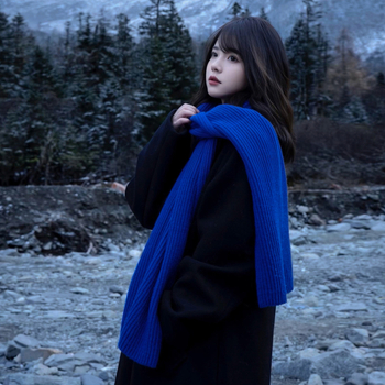 Șal tricotat din fibră acrilică, țesătură twill, iarnă, menține căldura, protecție împotriva prafului