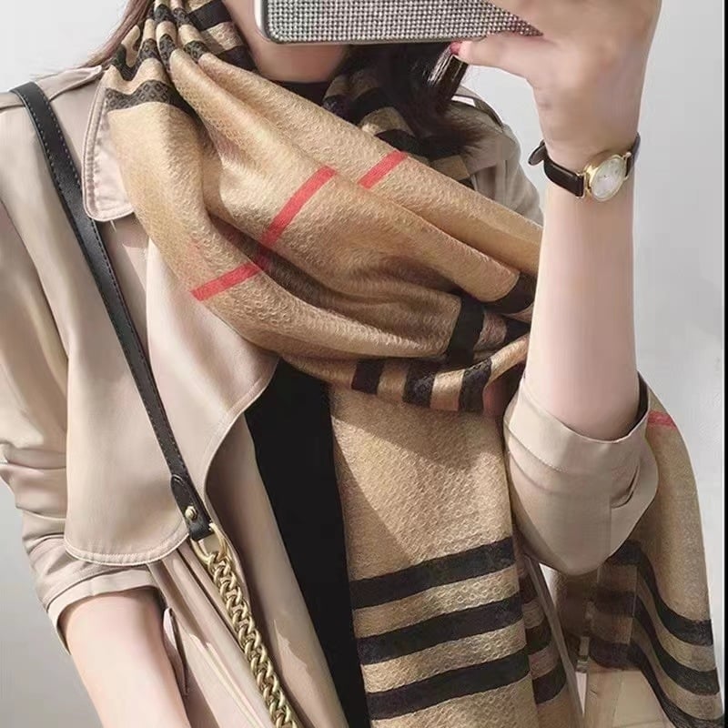Klasični vuneni šal, ravno tkanje, jesenski modni ženski šal, elegantan gradski stil