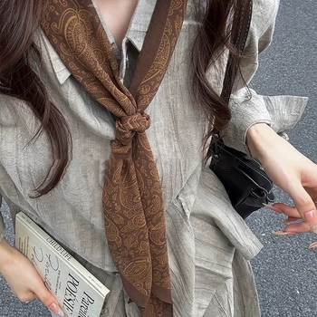 Dugi šal s motivom Cashew Flower, twill tkanina, jesen 2025, personalizirani trend