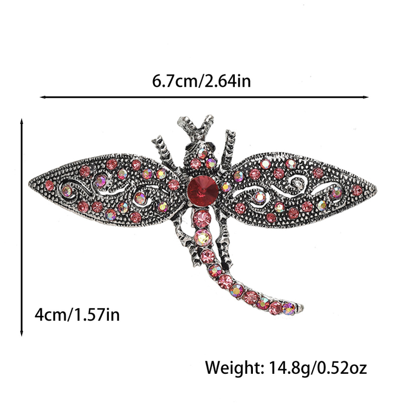 Broșă libelulă din aliaj de zinc, finisaj diamantat, stil vintage, accesoriu decorativ