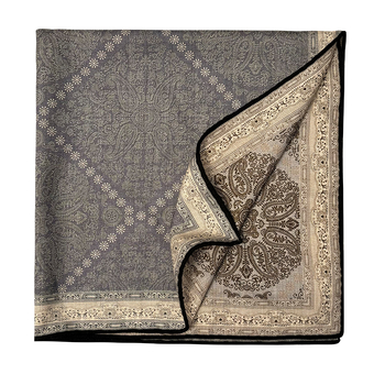 Șal pătrat din mătase și lână, țesătură twill, lansare toamnă 2025, stil versatil și elegant