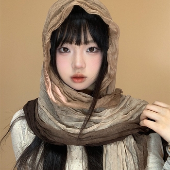 Шал: ретро етно стил и пустинен стил, крепе плат, смесена материя, есен 2025, произход Джинхуа