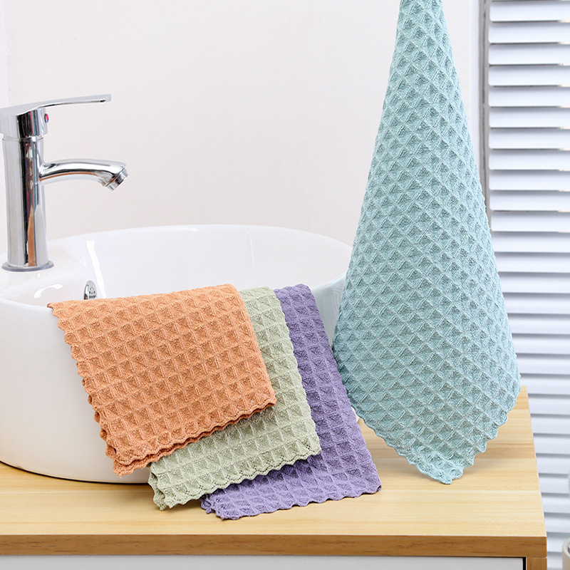 Квадратна кухненска кърпа за почистване, 32 g, 85% полиестер + 15% найлон, абсорбция 5–10 s, удебелена, клас А