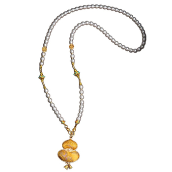 Raymond Colier handmade în stil chinezesc, pandantiv în formă de floare, materiale mixte, lanț clavicular, pentru femei