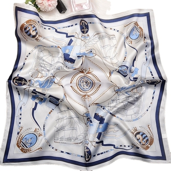 Șal mic pătrat din mătase, 100% mătase, țesătură satin, accesoriu elegant minimalist pentru femei