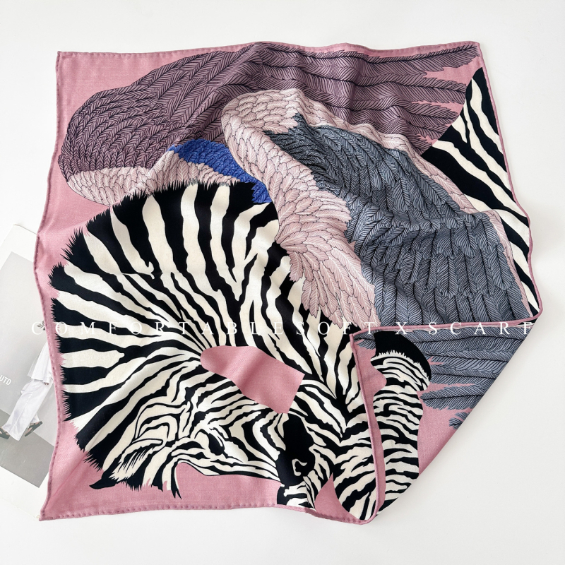 Vuneni šal s dvostrukim zebraskim printom, tkanina u obliku riblje kosti, jesen