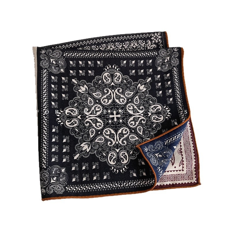 Șal pătrat din mătase cu lână, toamnă 2025, origine Hangzhou, tricot warp-knit, imprimare