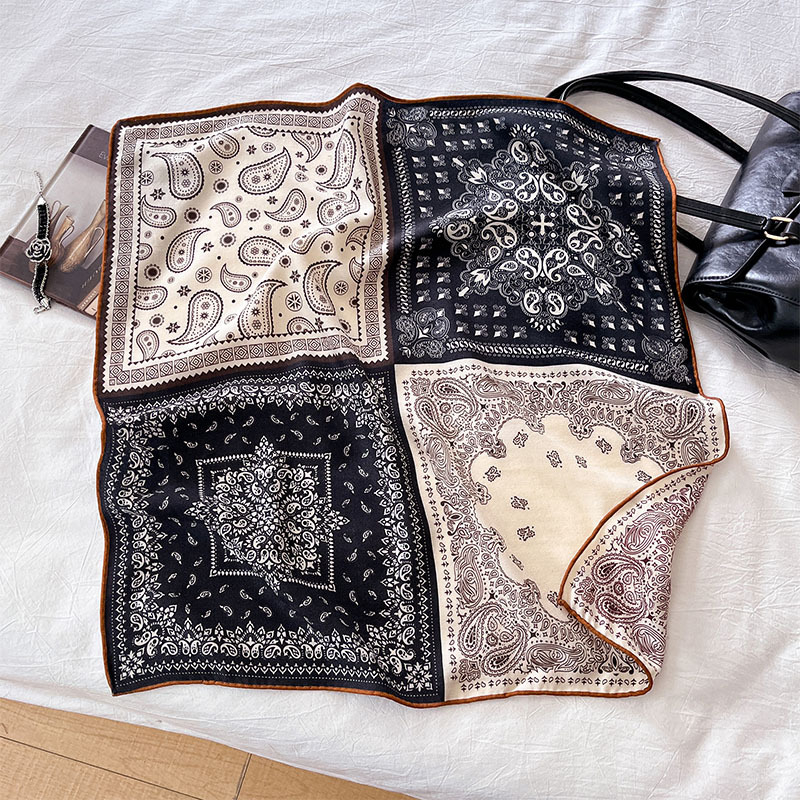 Șal pătrat din mătase cu lână, toamnă 2025, origine Hangzhou, tricot warp-knit, imprimare