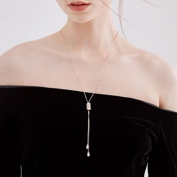 Ogrlica s geometrijskim dizajnom, lanac zmijskog tipa, legura, elektroplatina, lagani luksuz, jesen 2025, unisex