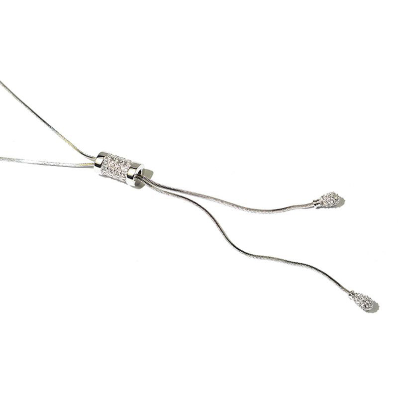 Ogrlica s geometrijskim dizajnom, lanac zmijskog tipa, legura, elektroplatina, lagani luksuz, jesen 2025, unisex