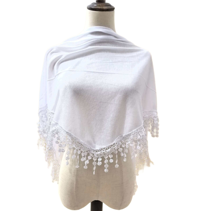 Șal triunghiular din poliester, culoare solidă, anti-praf, țesătură simplă, potrivit pentru toate sezoanele