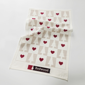 Персонализирана чайна кърпа от памук и лен с дигитален печат, райета, възможност за персонализация