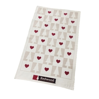 Персонализирана чайна кърпа от памук и лен с дигитален печат, райета, възможност за персонализация