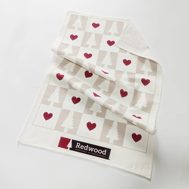 Персонализирана чайна кърпа от памук и лен с дигитален печат, райета, възможност за персонализация