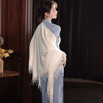 Cardigan tricotat cu ciucuri, fular triunghiular, modele variate, păstrează căldura (Lansare vară 2025)